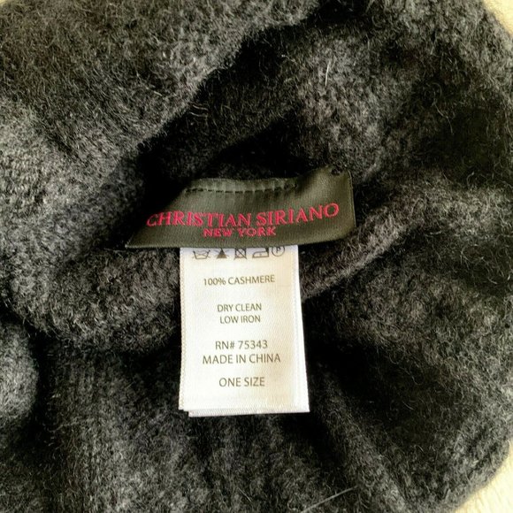Christian Siriano black 100% cashmere hat main image 4
